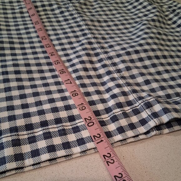 Talbots Denim A-Line Fancy Gingham Blue & White Skirt Women's Size 16/18 - Picture 12 of 14